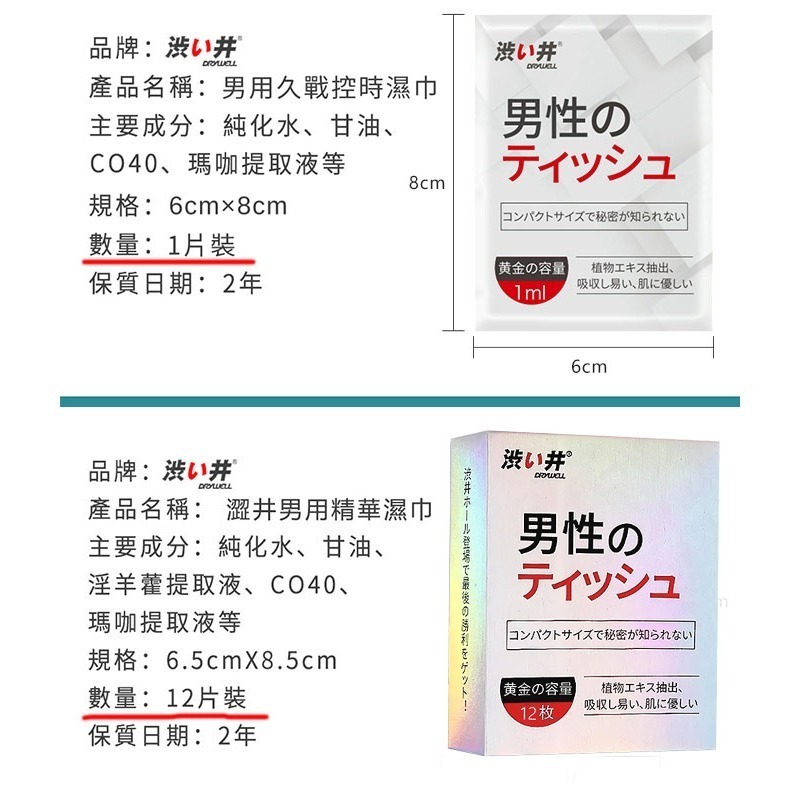 男用延時濕紙巾【一盒12片獨立包裝】持久濕巾紙巾 為愛續航 隨時磨槍上陣 延緩射精 動植物配方成份★005823-細節圖11