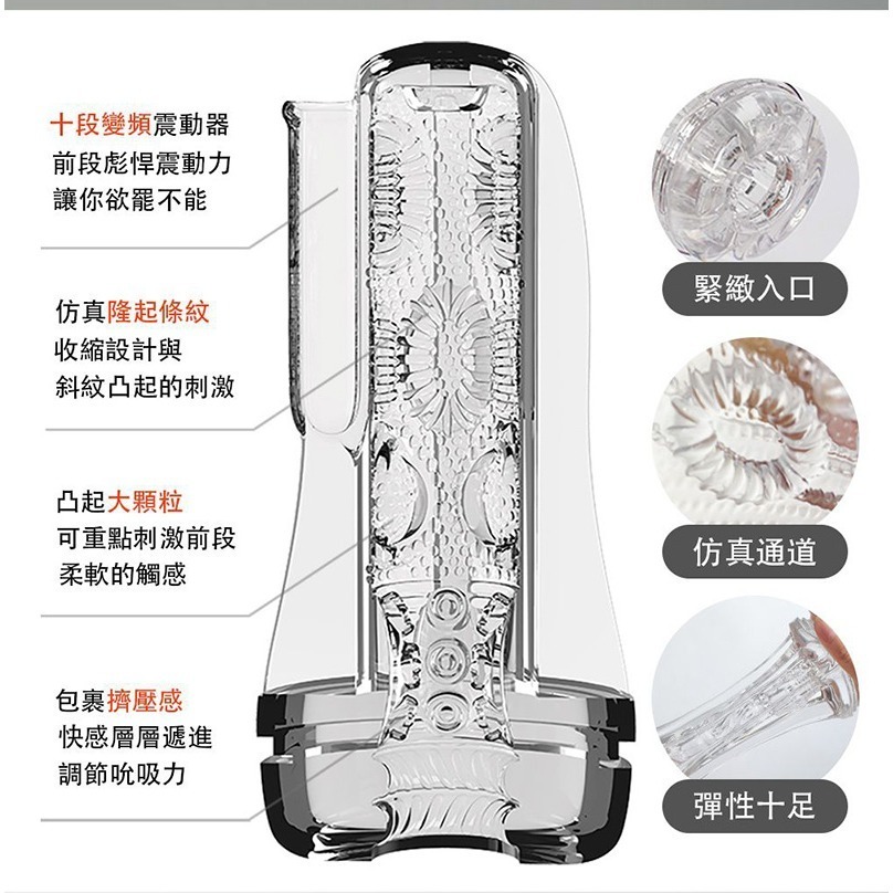 YYDS CUP-03(桃) 震動自慰飛機杯 叫床呻吟聲 夾吸快感龜頭陰莖按摩訓練器 手淫自慰杯 情趣用品 003219-細節圖6