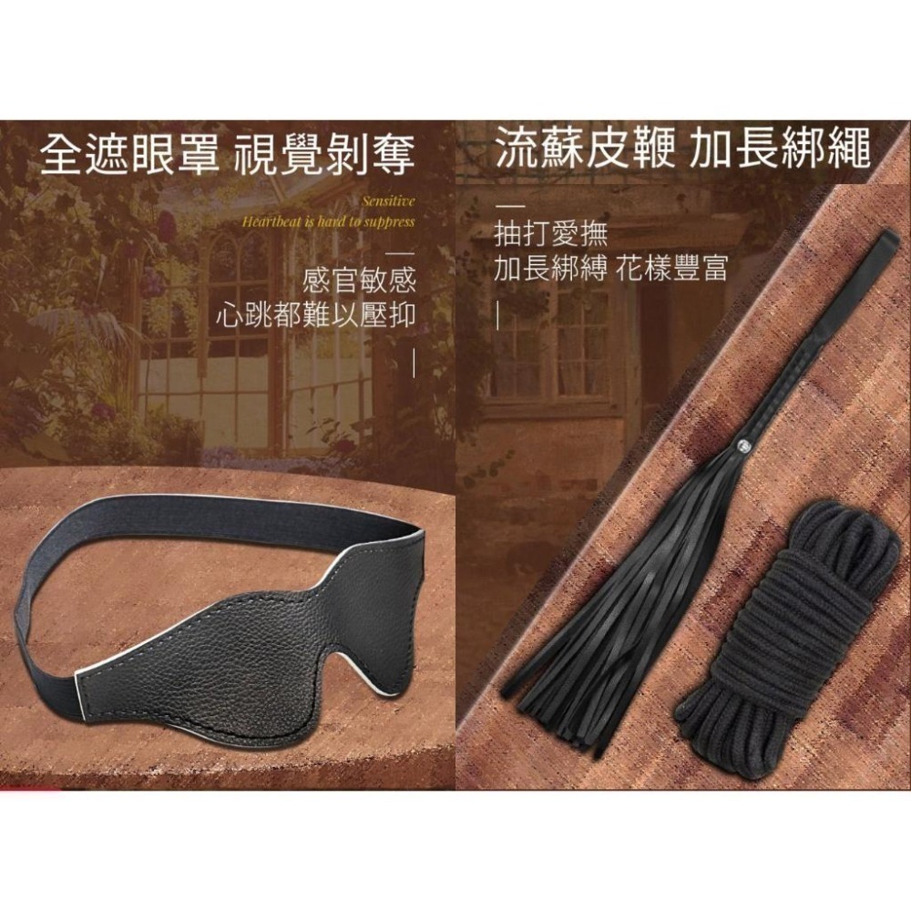 7件組 SM道具用品 調教調情 束縛刑具 性遊戲輔助品 激情性虐待 毛絨皮革【手銬腳銬眼罩口塞皮鞭牽引項圈捆綁繩.等】-細節圖4