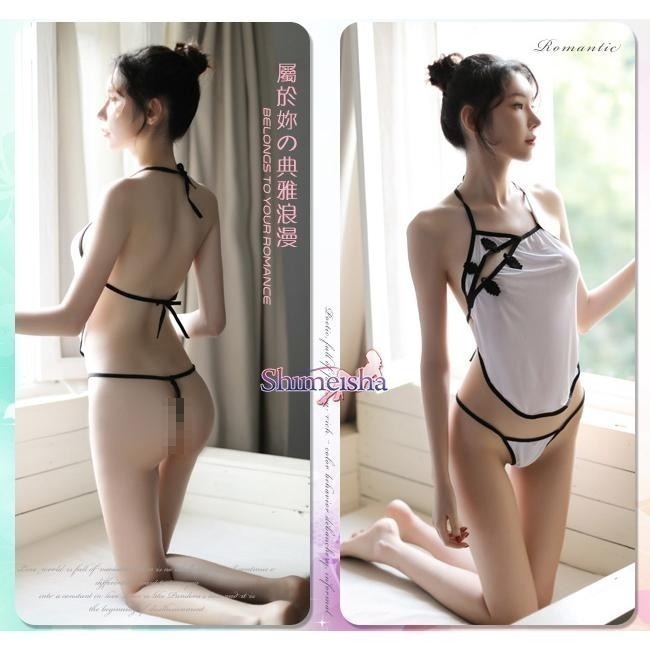 嫵媚薄透網紗肚兜睡衣【肚兜上衣+短裙+丁字褲】情趣睡衣 情趣內衣 性感睡衣 性感內衣 情人節禮物 交換禮物-細節圖8