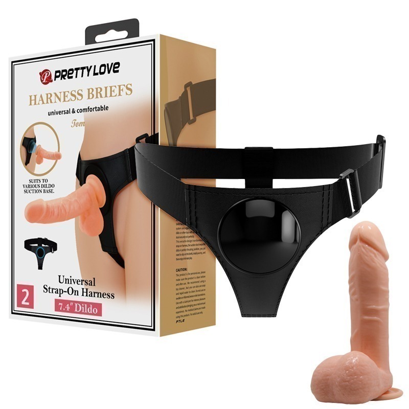 高品質 女同志女同戀拉拉 通用吸盤穿戴褲 PU材質穿戴褲 穿戴式陽具 穿戴老二 仿真擬真 逼真按摩棒 自慰★001083-規格圖3