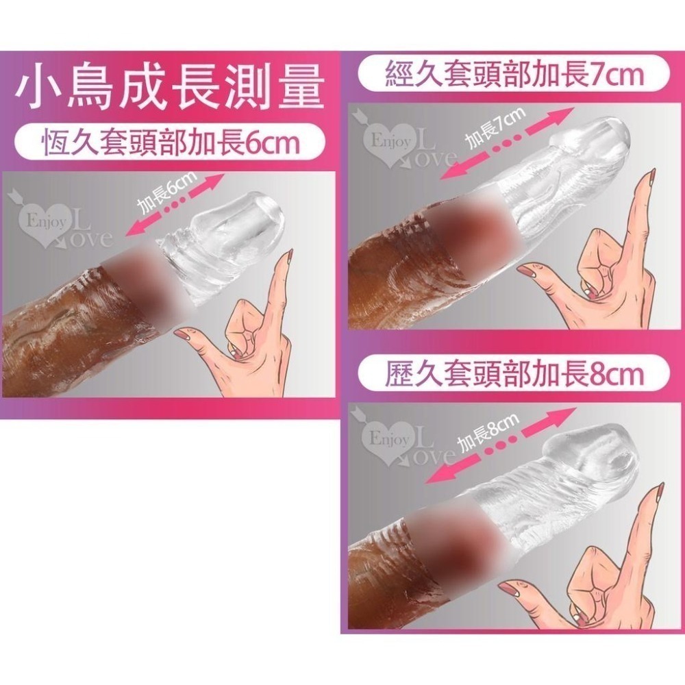 頭部加長透明水晶陰莖增長套、儲精囊設計、壁厚加厚、柔軟材質、螺紋皺褶 陰莖加長增粗套 老二增長加粗套 陽具持久套環-細節圖6