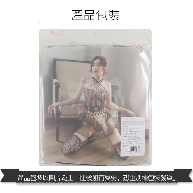 交叉掛脖流蘇印花腰封透紗裙襬四件式網衣/情趣貓裝/情趣網衣/情趣連身衣/性感連身網衣/貓裝連身衣/貓裝網衣/情趣服裝服飾-細節圖9
