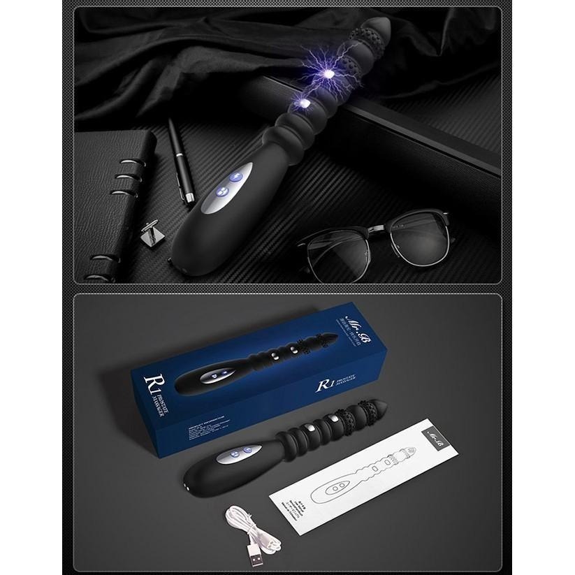 爆爽擊顫❤強震電擊雙重享受 前列腺電擊按摩棒【十頻強震/脈沖電擊/九節拉珠/液態矽膠/任意彎曲/靜音設計】★000600-細節圖9