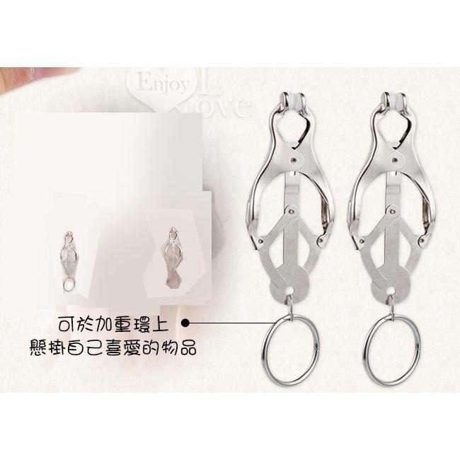 SM恥辱感刺激 金屬乳頭夾 蝴蝶奶頭夾 奶夾加重環【一對裝】夾奶頭 SM用品/SM道具/性虐待/SM刑具★003986-細節圖5