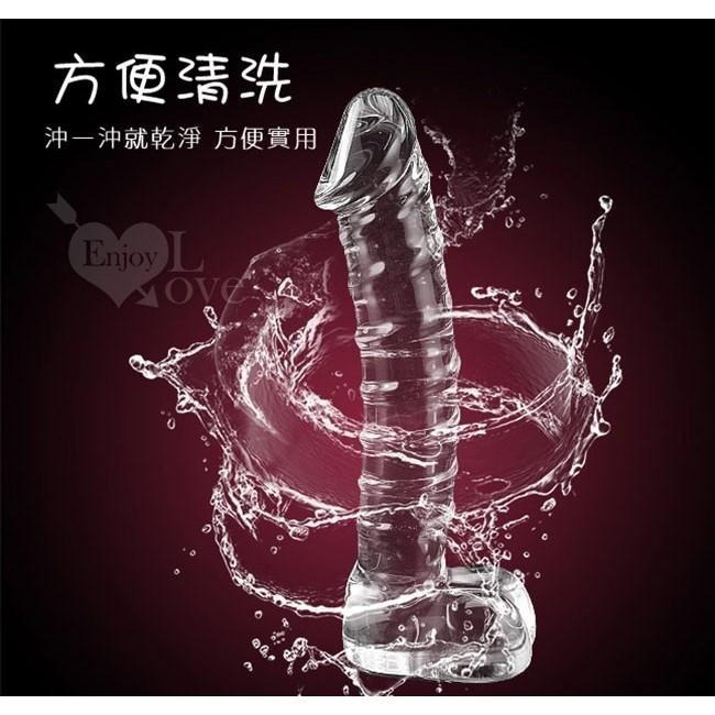 冰火水晶戰士❤仿真玻璃按摩棒【棒身螺紋】老二造型玻璃按摩棒 逼真玻璃按摩棒 陽具玻璃按摩棒 情趣用品★003604-細節圖5