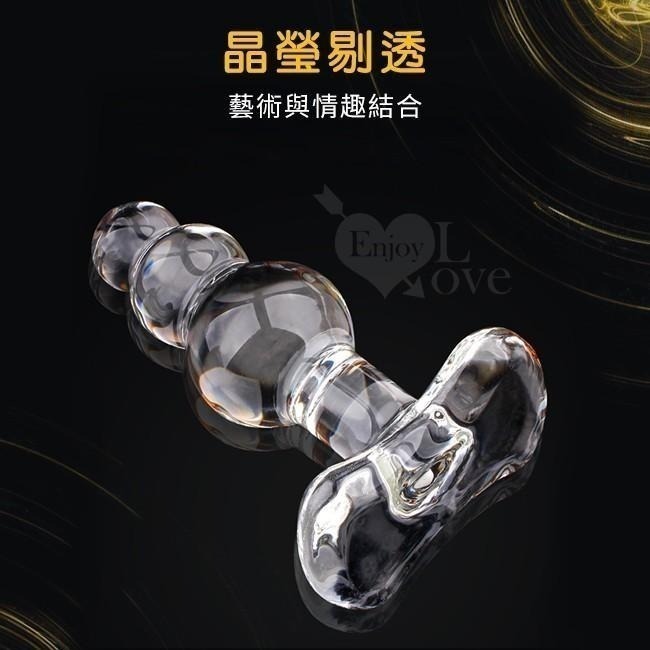 葫蘆造型❤水晶玻璃後庭塞【透明色】後庭肛門玻璃棒 肛門後庭塞 後庭按摩棒 肛門按摩棒 肛交用品★005033-細節圖4