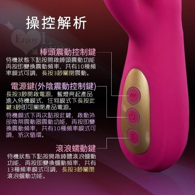 波浪蠕動❤高潮自慰按摩棒【13頻蠕動+10頻雙內外震動+USB充電+硅膠材質】情趣按摩棒╱震動按摩棒★002529-細節圖3