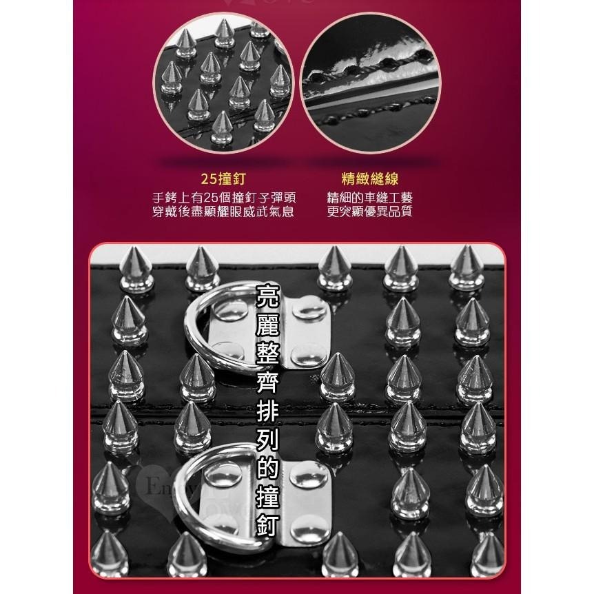 【束縛のSM刑具】龐克時尚有型 25顆卯釘子彈頭 手銬/手枷【黑色】SM道具/SM用品/性虐待/SM調教★005563-細節圖3