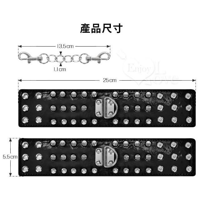 【束縛のSM刑具】龐克時尚有型 25顆卯釘子彈頭 手銬/手枷【黑色】SM道具/SM用品/性虐待/SM調教★005563-細節圖8