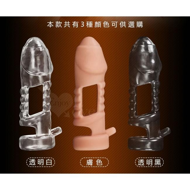 金金盔甲 - 三重鎖根 堅持久戰老二套 (透明黑)/男性強精持久套環/陰莖增長增粗套/陽具增長增粗套★005435-細節圖7