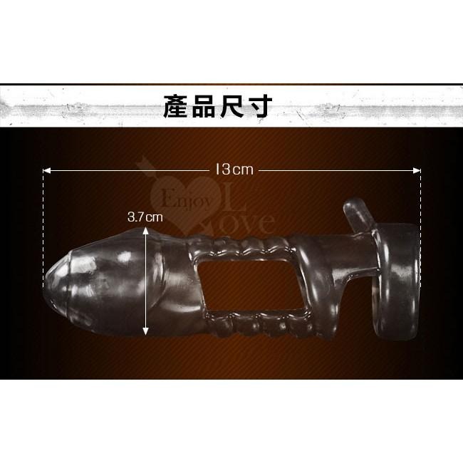 金金盔甲 - 三重鎖根 堅持久戰老二套 (透明黑)/男性強精持久套環/陰莖增長增粗套/陽具增長增粗套★005435-細節圖8