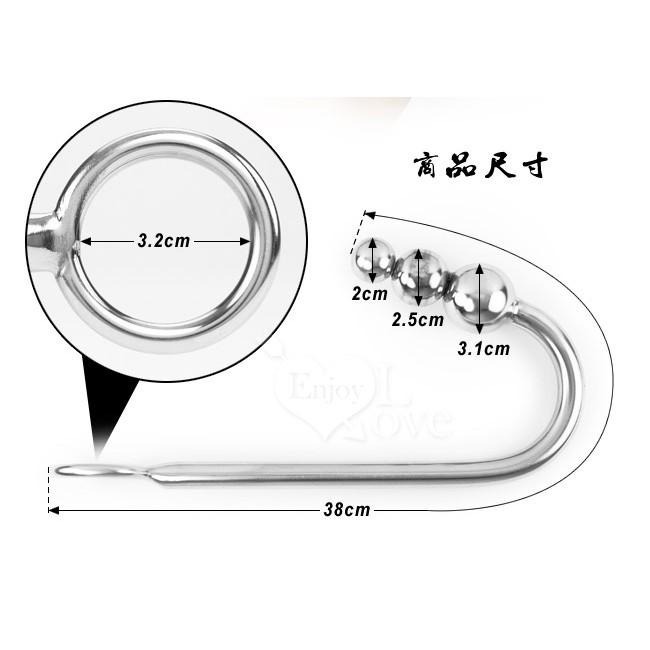 不銹鋼三連陽鋼球肛鉤【003202】-細節圖4