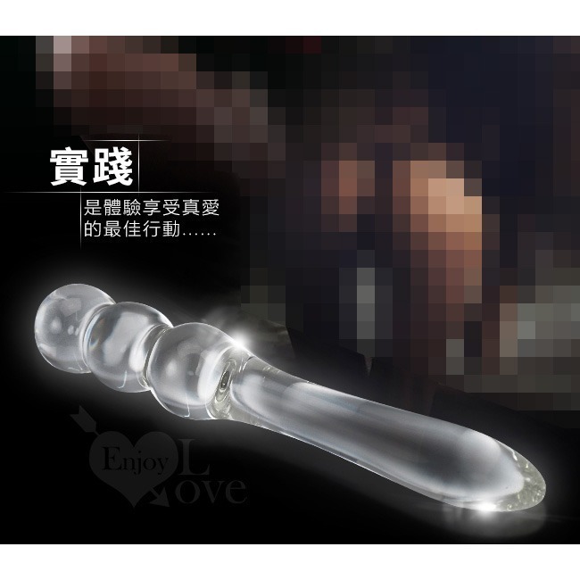 LMYTY 花開怒放‧雙頭兩用冰晶玻璃按摩棒【G003078】-細節圖4