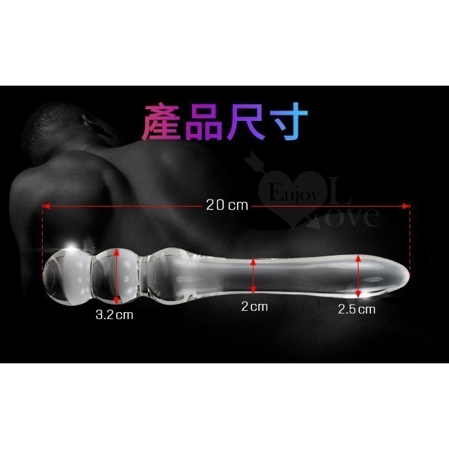 LMYTY 花開怒放‧雙頭兩用冰晶玻璃按摩棒【G003078】-細節圖8