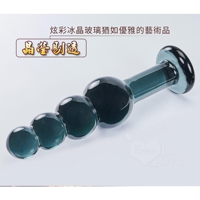 黑色寶塔‧冰晶玻璃連珠連環砲後庭肛塞【003007】-細節圖5