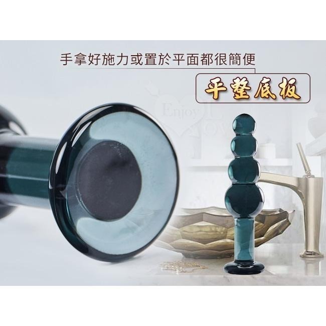 黑色寶塔‧冰晶玻璃連珠連環砲後庭肛塞【003007】-細節圖4