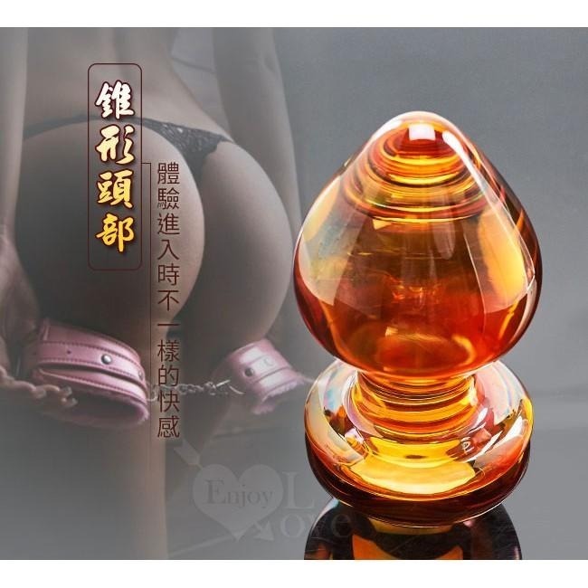 金色水晶玻璃後庭塞 拳交後庭擴張肛塞棒 肛交用品 屁眼菊花塞 情趣用品 男女同志用品 003009-細節圖3