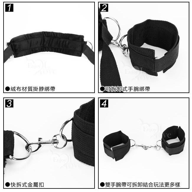 【性虐】掛脖雙手綁帶+張腿束縛帶/SM道具/SM用品/SM刑具/性虐待/SM調教/SM束縛★001162-細節圖2