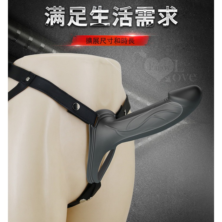 男用半空心老二穿戴褲【黑色】短小軟弱者救星 逼真按摩棒 柔順彈滑 增長加粗仿真假屌 穿戴式 情趣用品 003799-細節圖3