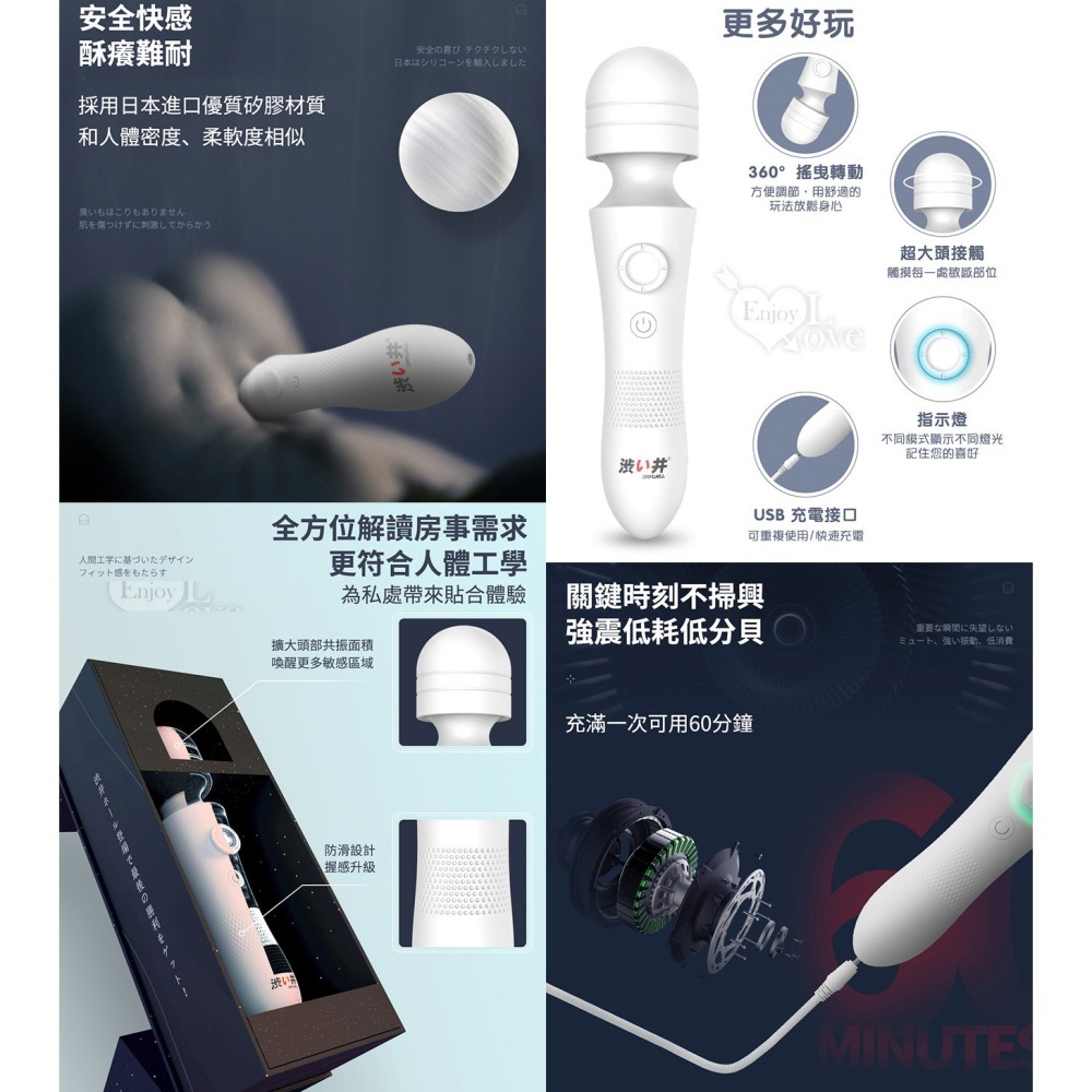 日本涉井 Drywell 6段強力震動AV按摩棒 搖桿控制 超柔軟親膚矽膠 LED燈 自慰按摩器 情趣用品 001275-細節圖5