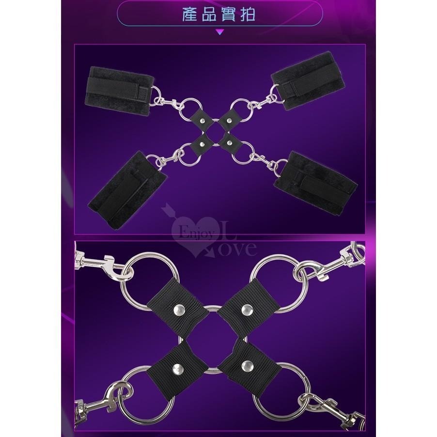 反背十字扣手銬連腳銬【手腳銬部分採用的短絨材質·柔軟舒適】SM用品/SM道具/刑具用品/SM調情調教★003887-細節圖6