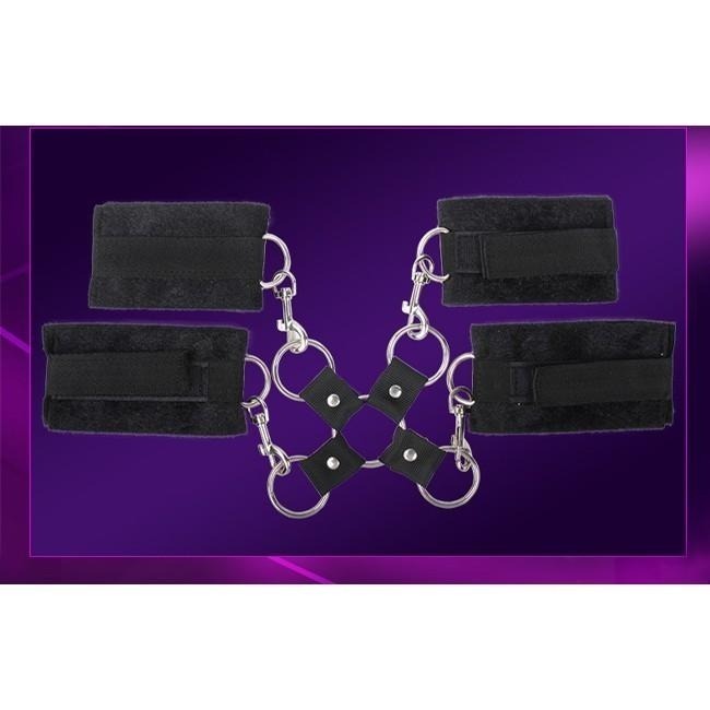 反背十字扣手銬連腳銬【手腳銬部分採用的短絨材質·柔軟舒適】SM用品/SM道具/刑具用品/SM調情調教★003887-細節圖8