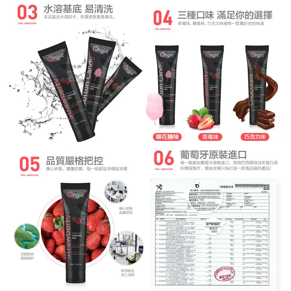 葡萄牙Orgie 果味口交潤滑液Lube【草莓、棉花糖、巧克力】舌頭愛撫甜蜜愛愛 身體按摩潤滑劑 情趣用品 002619-細節圖8