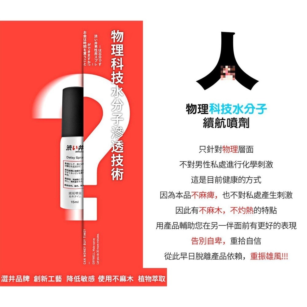 加強款【15ML 超敏感專用款】男用久戰 戰狼噴劑 物理控時精華持久噴劑❤延緩射精 不含任何化學成分藥物★005806-細節圖5