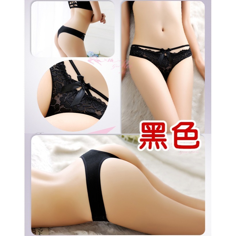 細帶蕾絲T字褲 蝴蝶結情趣丁字褲 低腰美臀美體 女生性感內褲 情趣內褲 性感睡衣 流行內褲 火辣誘惑-細節圖6
