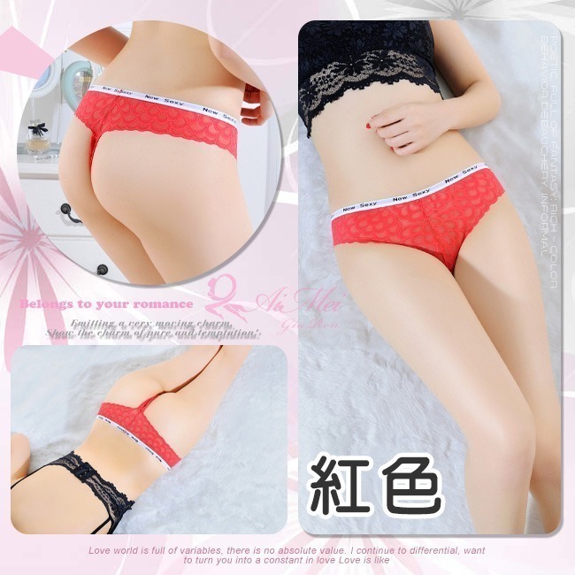 白底字母腰帶丁字褲 大花辦中腰T字褲 俏臀美臀丁字褲 女生性感內褲 小丁 情趣三角褲 情趣內褲-細節圖5
