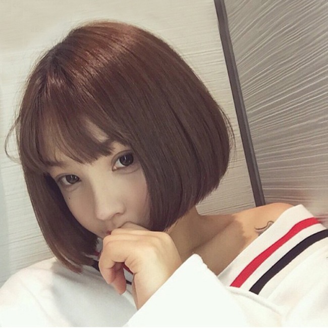 短直髮bobo頭包臉蓬鬆自然空氣瀏海假髮【淺棕色】男女通用假髮 男扮女 偽娘變裝 角色扮演 網美直播 表演派對裝扮-細節圖4