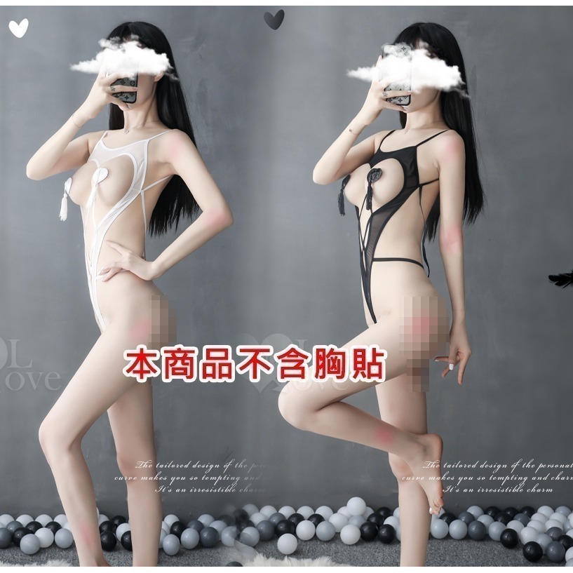 情趣連身衣 美胸爆乳網紗連身衣【本商品不含胸貼】露背細帶V型美胸 情趣睡衣 死庫水 女生性感情趣內衣 性感睡衣-細節圖2