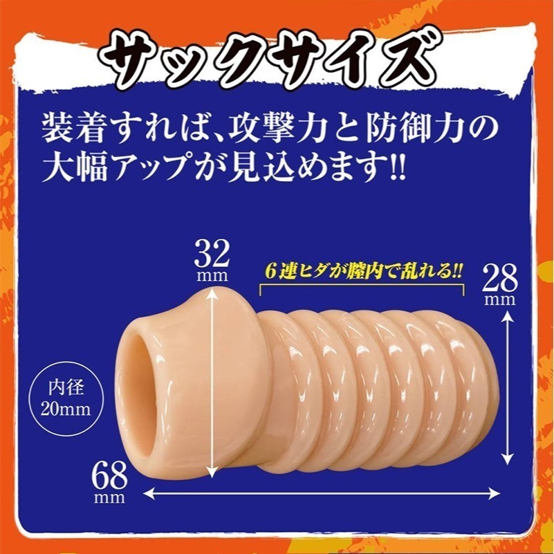 日本進口 A-one 露龜頭G責強化老二增粗套環 連續六連褶皺 增加刺激度降低敏感延長性愛 陰莖陽具加粗套 003720-細節圖5