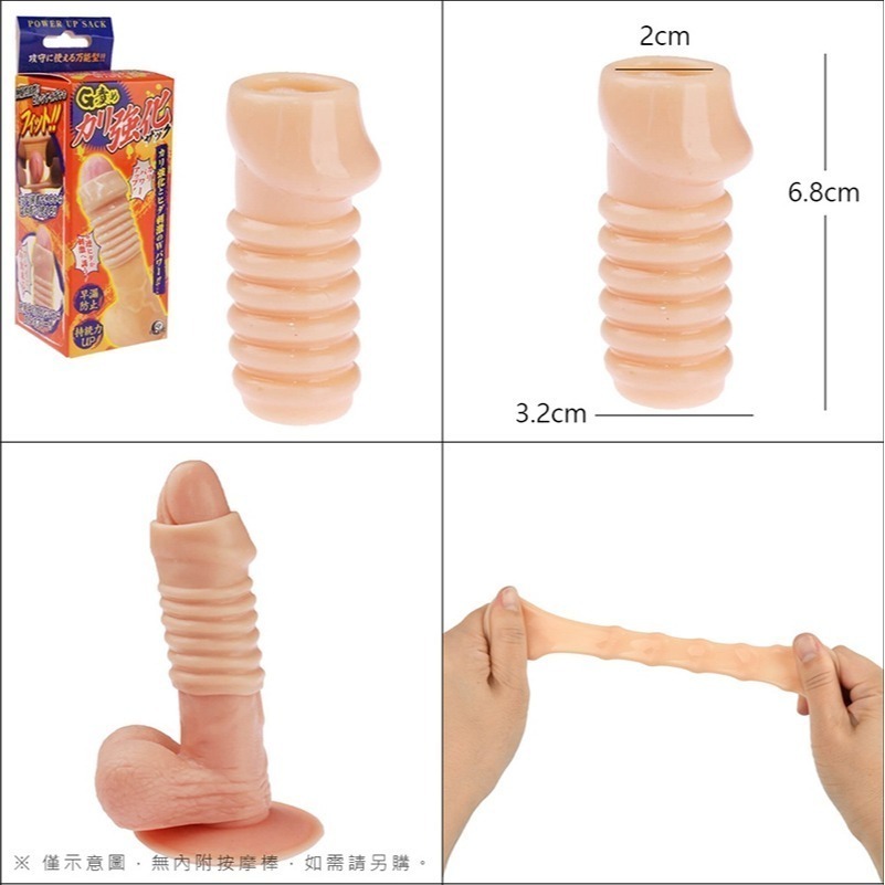 日本進口 A-one 露龜頭G責強化老二增粗套環 連續六連褶皺 增加刺激度降低敏感延長性愛 陰莖陽具加粗套 003720-細節圖7