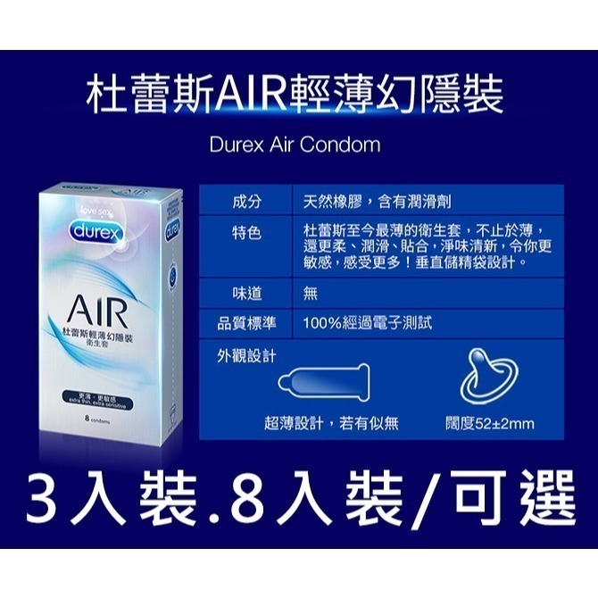 杜蕾斯保險套 AIR輕薄幻隱裝 潤滑裝 裸感服貼 超薄保險套 Durex 衛生套 安全套 避孕套 潤滑劑液-細節圖4