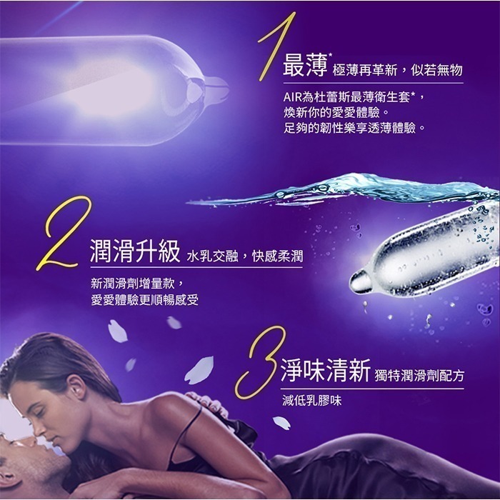 杜蕾斯保險套 AIR輕薄幻隱裝 潤滑裝 裸感服貼 超薄保險套 Durex 衛生套 安全套 避孕套 潤滑劑液-細節圖8
