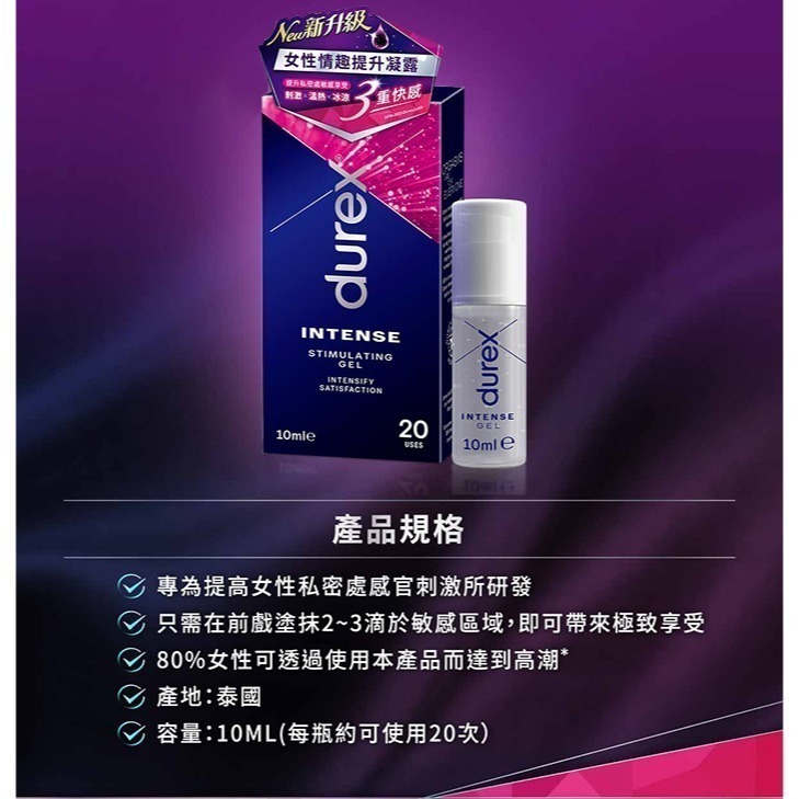 杜蕾斯Durex 女性情趣提升高潮凝露【10ml】威而柔 私密處提升敏感度 陰蒂刺激凝膠 高潮潮吹潤滑液劑 000589-細節圖5