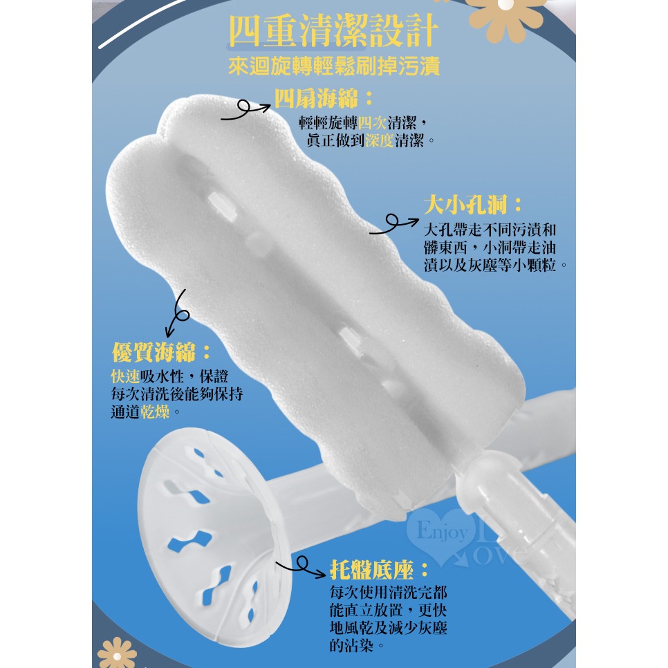 男用自慰器具保養套裝 海綿清潔刷 自慰器清洗刷 成人情趣用品清潔刷 吸水海綿刷 內部通道清洗棒 深層清潔 003690-細節圖3