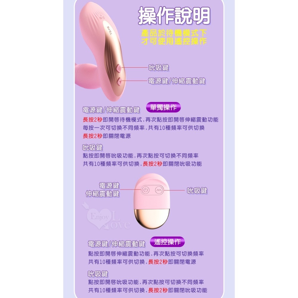 女用自慰器 伸縮抽插震動吮吸吸陰 穿戴按摩器 高潮按摩棒 無線遙控可獨立控制 陰蒂刺激 情趣用品 調情跳蛋 002751-細節圖10