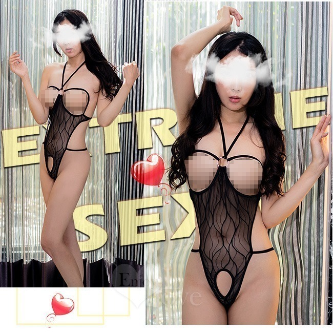 情趣睡衣 胸前露咪咪 挖空爆乳情趣連身衣 波浪紋蕾絲網紗 誘惑開襠連身衣 情趣睡衣 情趣內衣 性感睡衣 性感內衣-細節圖2