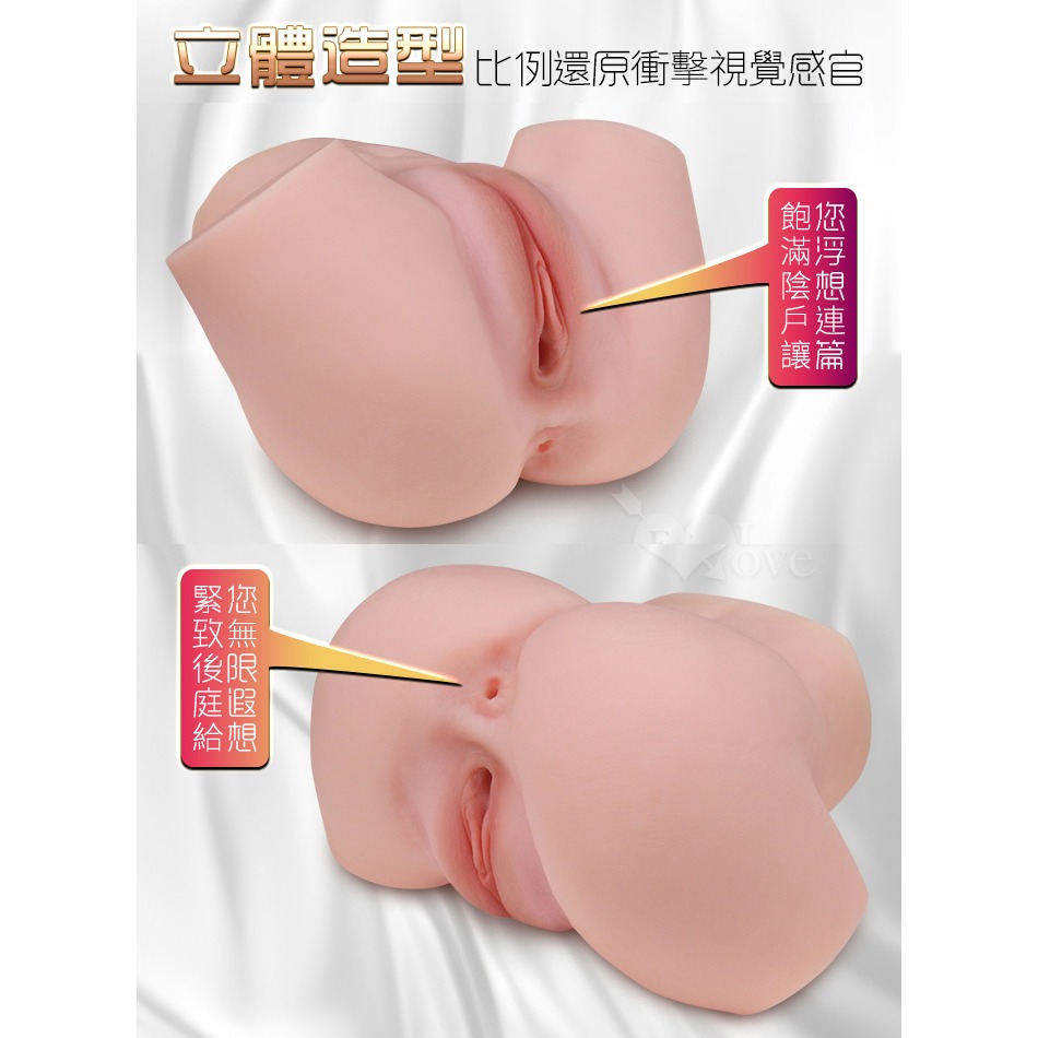 靚女美鮑自慰器【淨重2Kg】雙穴陰交肛交 雙通道飛機杯 附潤滑液劑 凸點顆粒刺激 翹臀美臀 情趣用品娃娃 002797-細節圖3