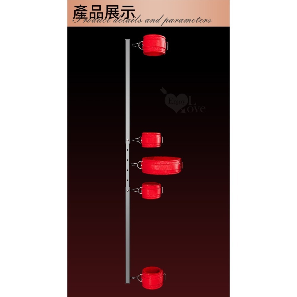SM調教一字杆束縛 可拆卸伸縮三節鋼管【手腳.銬腳.脖套】毛絨內裡 分腿束縛 羞恥感 SM道具刑具情趣用品 003860-細節圖10