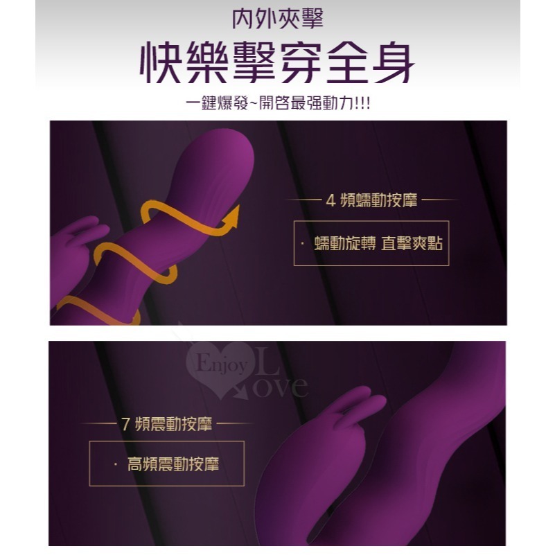 勞爾森瘋狂蠕動高潮按摩棒 兔耳強震跳蛋 攪動陰道深處 G點陰蒂刺激 內外夾擊入體震動自慰按摩器 女性情趣用品003022-細節圖4