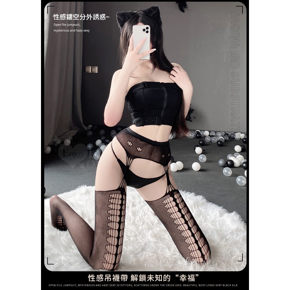 情趣一體吊襪帶【04】激情免脫透視鏤空性感連身網襪誘惑 百變風格情趣睡衣 角色扮演必備火辣美腿 夜店派對造型情趣絲襪-細節圖3