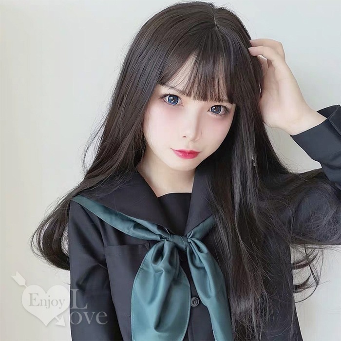 裝扮假髮 空氣瀏海長直髮【深棕色】男女通用假髮 角色扮演 網美直播 表演派對裝扮 男扮女 偽娘變裝 Cosplay-細節圖2
