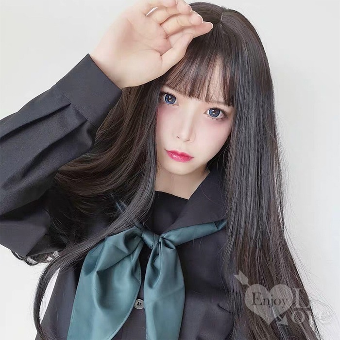 裝扮假髮 空氣瀏海長直髮【深棕色】男女通用假髮 角色扮演 網美直播 表演派對裝扮 男扮女 偽娘變裝 Cosplay-細節圖4