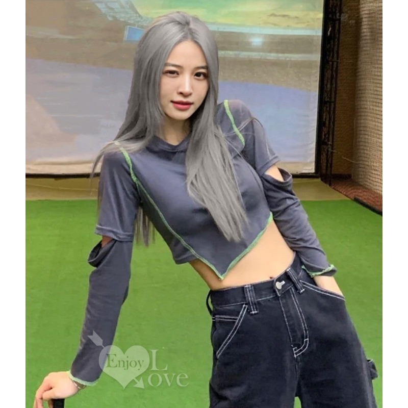 裝扮假髮 中分長直假髮【奶奶灰】男女通用假髮 角色扮演 網美直播 表演派對裝扮 男扮女 偽娘變裝 Cosplay-細節圖2