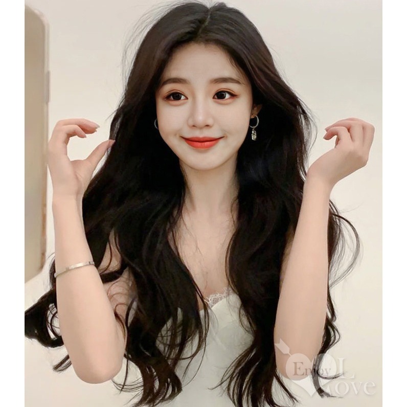 裝扮假髮 中分瀏海大波浪長捲髮【黑色】男女通用假髮 角色扮演 網美直播 表演派對裝扮 男扮女 偽娘變裝 Cosplay-細節圖8