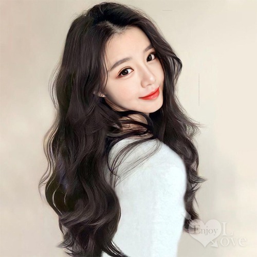 裝扮假髮 中分瀏海大波浪長捲髮【黑色】男女通用假髮 角色扮演 網美直播 表演派對裝扮 男扮女 偽娘變裝 Cosplay-細節圖2